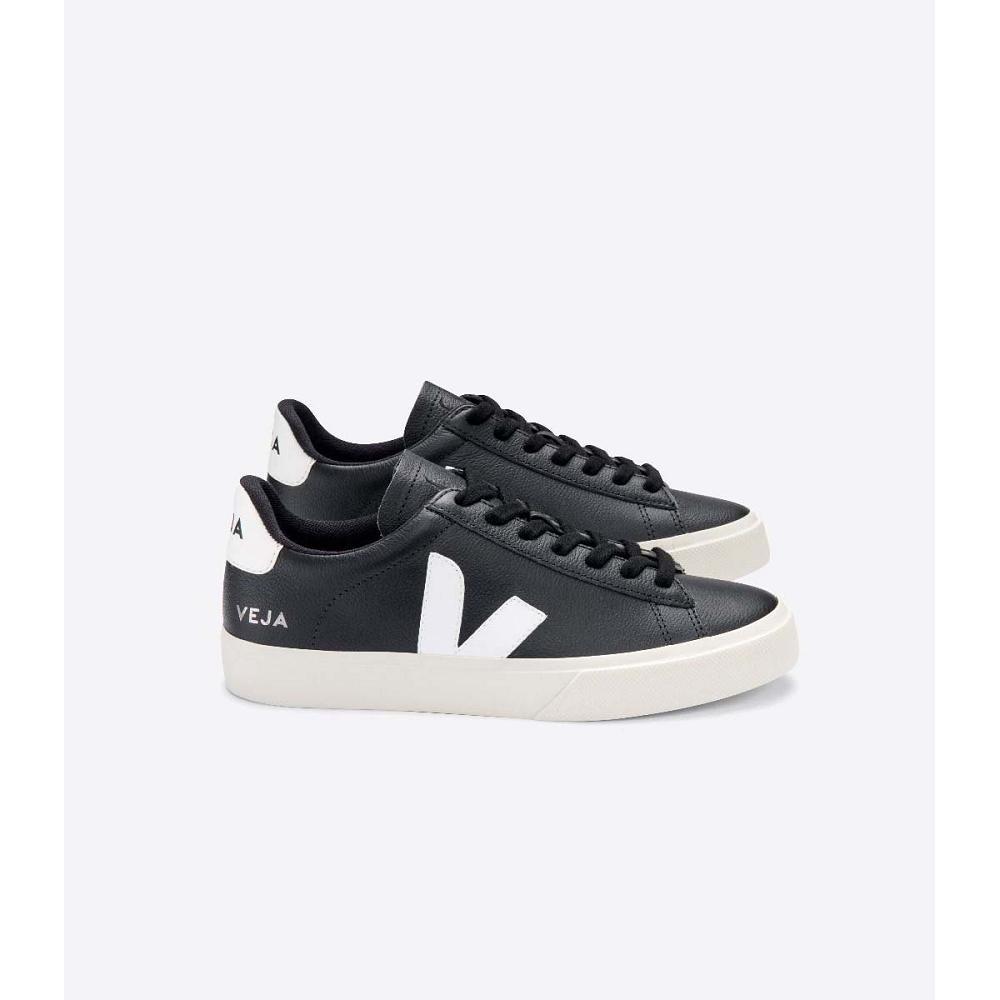 Veja CAMPO CHROMEFREE Low Tops Sneakers Damske Black/White | SK 595HAP